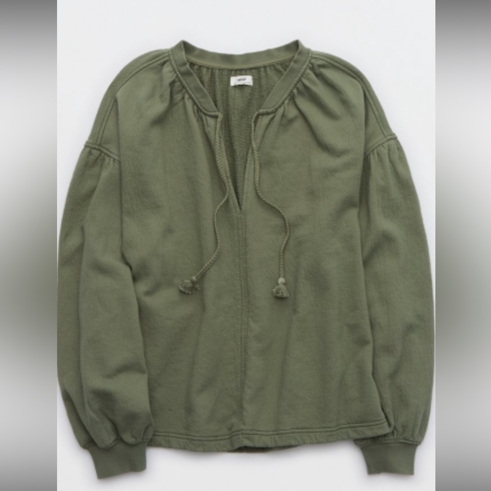 Aerie Gray Textured Fabric with Tassel Detail